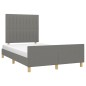 vidaXL Estructura de cama con cabecero tela gris oscuro 120x190 cm vidaXL Estructura de cama con cabecero tela gris oscuro 120x190 cm