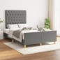 vidaXL Estructura de cama con cabecero tela gris oscuro 120x190 cm vidaXL Estructura de cama con cabecero tela gris oscuro 120x190 cm