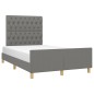 vidaXL Estructura de cama con cabecero tela gris oscuro 120x190 cm vidaXL Estructura de cama con cabecero tela gris oscuro 120x190 cm
