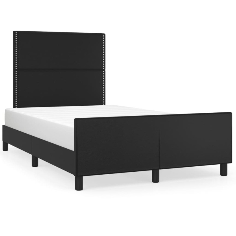 vidaXL Estructura cama con cabecero cuero sintético negro 120x190 cm vidaXL Estructura cama con cabecero cuero sintético negro 120x190 cm