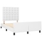 vidaXL Estructura cama con cabecero cuero sintético blanco 120x190 cm vidaXL Estructura cama con cabecero cuero sintético blanco 120x190 cm