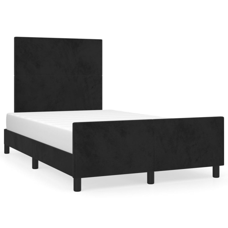 vidaXL Estructura de cama con cabecero terciopelo negro 120x190 cm vidaXL Estructura de cama con cabecero terciopelo negro 120x190 cm