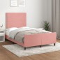 vidaXL Estructura de cama con cabecero terciopelo rosa 120x190 cm