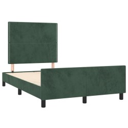 vidaXL Estructura cama con cabecero terciopelo verde oscuro 120x190 cm