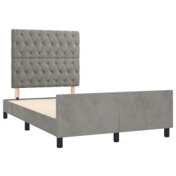 vidaXL Estructura cama con cabecero terciopelo gris claro 120x190 cm