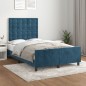 vidaXL Estructura cama con cabecero terciopelo azul oscuro 120x190 cm vidaXL Estructura cama con cabecero terciopelo azul oscuro 120x190 cm