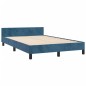 vidaXL Estructura cama con cabecero terciopelo azul oscuro 120x190 cm vidaXL Estructura cama con cabecero terciopelo azul oscuro 120x190 cm