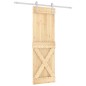 vidaXL Puerta corredera con herrajes madera maciza de pino 70x210 cm vidaXL Puerta corredera con herrajes madera maciza de pino 70x210 cm