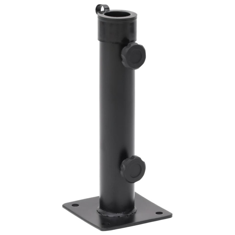vidaXL Base de sombrilla para mástil de Ø38/48 mm acero negro mate vidaXL Base de sombrilla para mástil de Ø38/48 mm acero negro mate