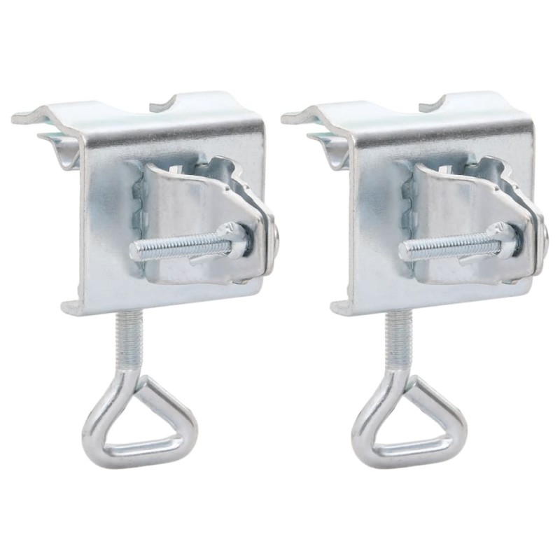 vidaXL Abrazaderas de sombrilla de balcón 2 uds acero galvanizado 32mm vidaXL Abrazaderas de sombrilla de balcón 2 uds acero galvanizado 32mm