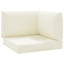 vidaXL Cojines para palets 3 unidades tela Oxford blanco crema