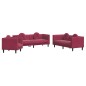 vidaXL Juego de sofás con cojines 3 piezas terciopelo rojo tinto vidaXL Juego de sofás con cojines 3 piezas terciopelo rojo tinto