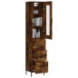 vidaXL Aparador de madera contrachapada roble ahumado 34,5x34x180 cm vidaXL Aparador de madera contrachapada roble ahumado 34,5x34x180 cm