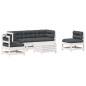 vidaXL Set muebles jardín 6 pzas con cojines madera maciza pino blanco vidaXL Set muebles jardín 6 pzas con cojines madera maciza pino blanco