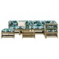 vidaXL Juego de muebles jardín 8 pzas y cojines madera pino impregnada vidaXL Juego de muebles jardín 8 pzas y cojines madera pino impregnada