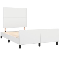 vidaXL Estructura cama con cabecero cuero sintético blanco 120x190 cm