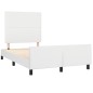 vidaXL Estructura cama con cabecero cuero sintético blanco 120x190 cm vidaXL Estructura cama con cabecero cuero sintético blanco 120x190 cm