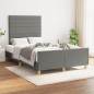 vidaXL Estructura de cama con cabecero tela gris oscuro 120x190 cm vidaXL Estructura de cama con cabecero tela gris oscuro 120x190 cm