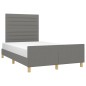 vidaXL Estructura de cama con cabecero tela gris oscuro 120x190 cm vidaXL Estructura de cama con cabecero tela gris oscuro 120x190 cm
