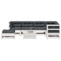 vidaXL Set muebles jardín con cojines 8 pzas madera maciza pino blanco vidaXL Set muebles jardín con cojines 8 pzas madera maciza pino blanco