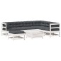 vidaXL Set muebles jardín con cojines 8 pzas madera maciza pino blanco vidaXL Set muebles jardín con cojines 8 pzas madera maciza pino blanco