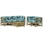 vidaXL Juego de muebles jardín 6 pzas y cojines madera pino impregnada vidaXL Juego de muebles jardín 6 pzas y cojines madera pino impregnada