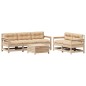 vidaXL Juego de muebles de jardín 6 pzas y cojines madera maciza pino vidaXL Juego de muebles de jardín 6 pzas y cojines madera maciza pino