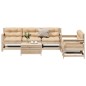 vidaXL Juego de muebles de jardín 6 pzas y cojines madera maciza pino vidaXL Juego de muebles de jardín 6 pzas y cojines madera maciza pino