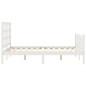 vidaXL Estructura de cama con cabecero madera maciza blanco 120x200 cm vidaXL Estructura de cama con cabecero madera maciza blanco 120x200 cm