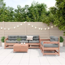 vidaXL Juego de muebles jardín 6 pzas y cojines madera abeto Douglas