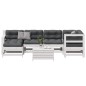 vidaXL Set muebles jardín 7 pzas con cojines madera maciza pino blanco vidaXL Set muebles jardín 7 pzas con cojines madera maciza pino blanco