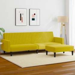 vidaXL Juego de sofás 2 piezas terciopelo amarillo