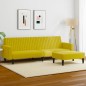 vidaXL Juego de sofás 2 piezas terciopelo amarillo vidaXL Juego de sofás 2 piezas terciopelo amarillo