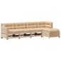 vidaXL Juego de muebles de jardín 5 pzas y cojines madera maciza pino vidaXL Juego de muebles de jardín 5 pzas y cojines madera maciza pino
