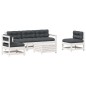 vidaXL Set muebles jardín 6 pzas con cojines madera maciza pino blanco vidaXL Set muebles jardín 6 pzas con cojines madera maciza pino blanco
