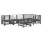 vidaXL Juego de muebles de jardín 6 pzas y cojines madera maciza gris