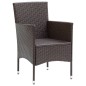 vidaXL Juego de comedor para jardín 7 piezas con cojines marrón vidaXL Juego de comedor para jardín 7 piezas con cojines marrón