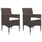 vidaXL Juego de comedor de jardín 3 piezas con cojines marrón vidaXL Juego de comedor de jardín 3 piezas con cojines marrón
