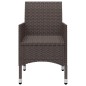 vidaXL Juego de comedor de jardín 3 piezas con cojines marrón vidaXL Juego de comedor de jardín 3 piezas con cojines marrón