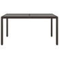 vidaXL Set de comedor de jardín 5 pzas ratán PE vidrio templado marrón vidaXL Set de comedor de jardín 5 pzas ratán PE vidrio templado marrón