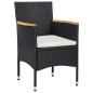 vidaXL Juego comedor jardín 5 pzas ratán sintético madera maciza negro vidaXL Juego comedor jardín 5 pzas ratán sintético madera maciza negro
