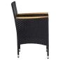 vidaXL Juego comedor jardín 5 pzas ratán sintético madera maciza negro vidaXL Juego comedor jardín 5 pzas ratán sintético madera maciza negro