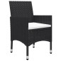 vidaXL Set de bistró jardín 3 pzas ratán sintético madera maciza negro vidaXL Set de bistró jardín 3 pzas ratán sintético madera maciza negro