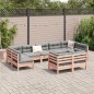 vidaXL Set de sofás jardín 9 pzas con cojines madera de abeto Douglas vidaXL Set de sofás jardín 9 pzas con cojines madera de abeto Douglas