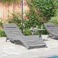 vidaXL Tumbona con mesita madera maciza de acacia gris vidaXL Tumbona con mesita madera maciza de acacia gris