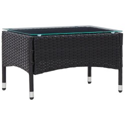 vidaXL Set muebles de jardín 2 piezas con cojín ratán sintético negro 