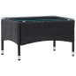 vidaXL Set muebles de jardín 2 piezas con cojín ratán sintético negro vidaXL Set muebles de jardín 2 piezas con cojín ratán sintético negro