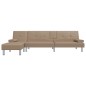 vidaXL Sofá cama en forma de L cuero sintético capuchino 255x140x70 cm vidaXL Sofá cama en forma de L cuero sintético capuchino 255x140x70 cm