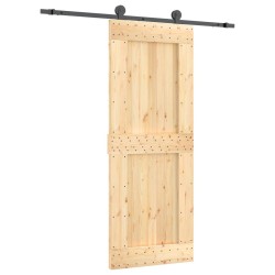 vidaXL Puerta corredera con herrajes madera maciza de pino 80x210 cm