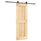 vidaXL Puerta corredera con herrajes madera maciza de pino 70x210 cm vidaXL Puerta corredera con herrajes madera maciza de pino 70x210 cm